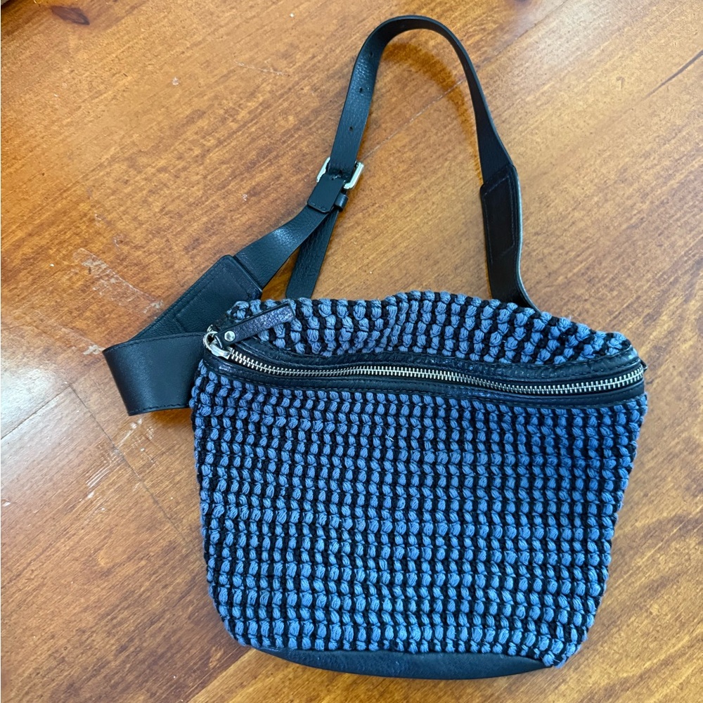 Rachel Comey Textured Knit waist Bag in Blue and black